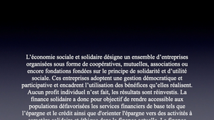 L'économie sociale et solidaire