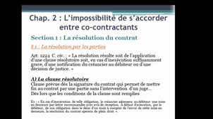 impossibilité de s'accorder entre cocontractant (partie 1)