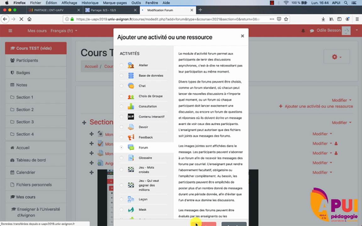 V-AU Test - Tuto APUI - E-Uapv - Créer Un Forum
