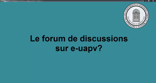 Un forum de discussions sur e-uapv